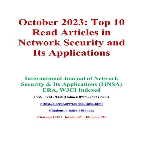 October 2023 - Top 10 Read Articles in Network Security & Its Applications.pdf