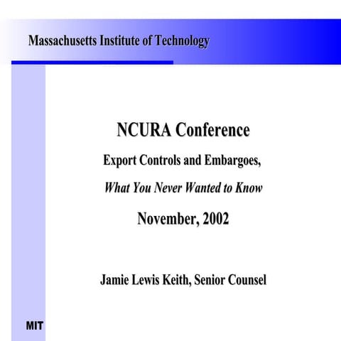 Export control training presentation | PPT