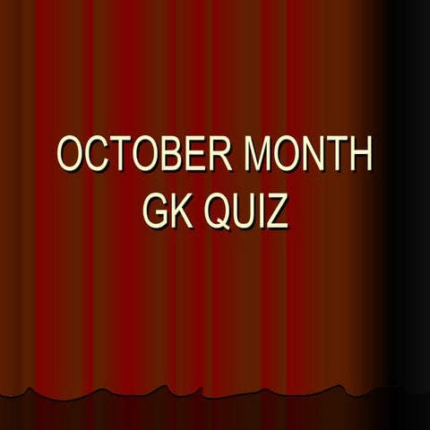 October month gk quiz
