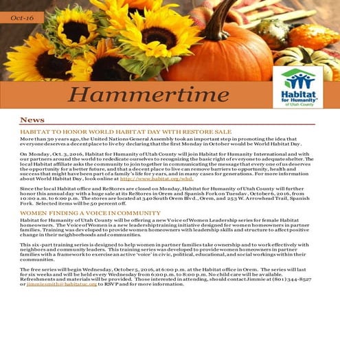 October newsletter2016