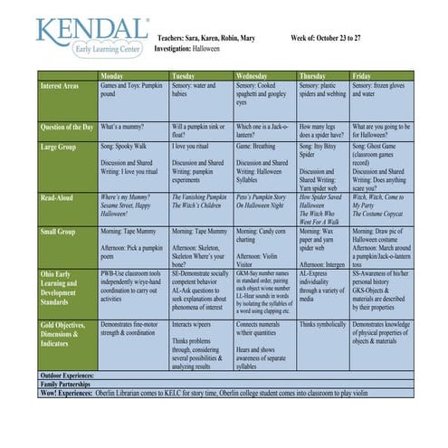 October week 4 halloween