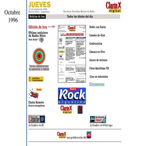 Evolución gráfica de Clarín.com