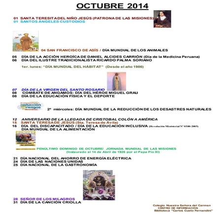 Octubre 2014