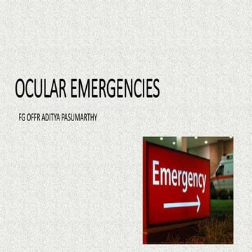 Ocular emergencies