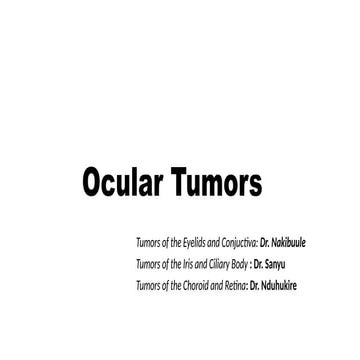 Pathology of Ocular Tumors: Classification, Features