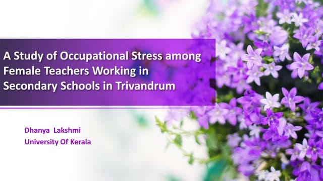 Occupational stress