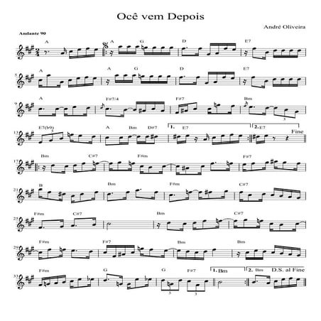 Ocê vem depois (André Oliveira) | PDF