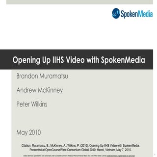 Opening Up IIHS Video with SpokenMedia