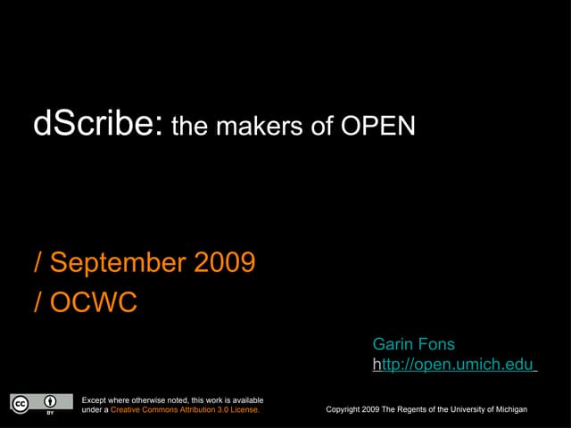 dScribe: The makers of OPEN