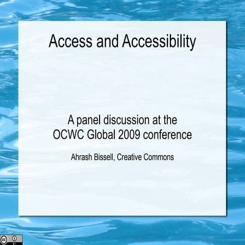 OCWC Global 2009   Access To OER (Panel)