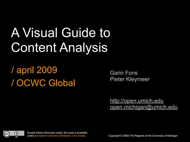 Open.Michigan OCWC Global2009 Presentation