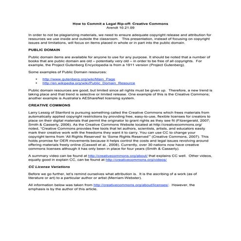How to Commit a Legal Rip-off: Creative Commons