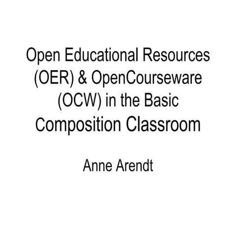 Using Open Educational Resources in the Basic Composition Classroom