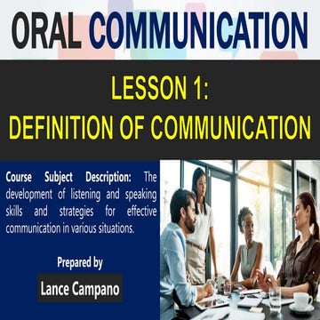 Nature and Elements of Communication