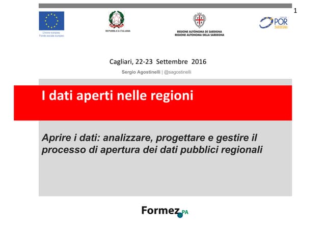 I dati aperti delle regioni. Od2016 cagliari-22-09-16 - A