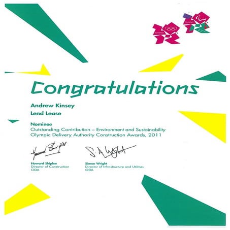 ODA CIOB award nomination