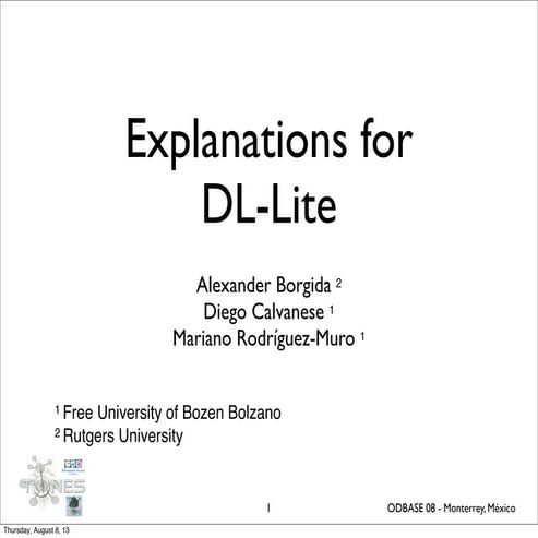 ODBASE'08 dl-lite explanations