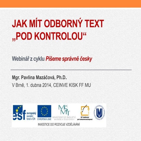 Odborný text pod kontrolou