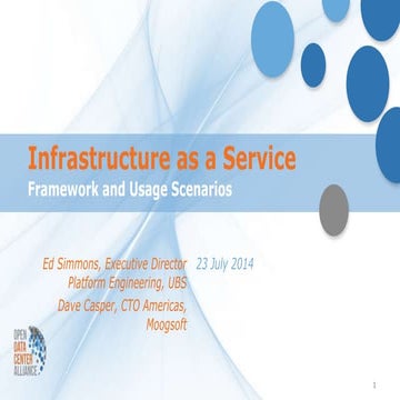 ODCA infrastructure as-a-service Framework & Usage Scenarios