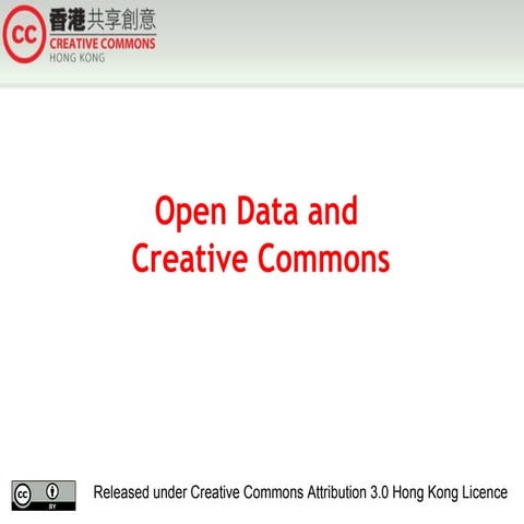 Open Data and Creative Commons