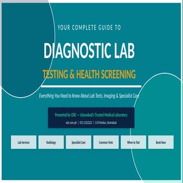 Comprehensive Guide to Diagnostic Lab Testing & Specialist Care in ...