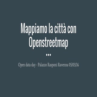 Mappiamo Ravenna su Openstreetmap