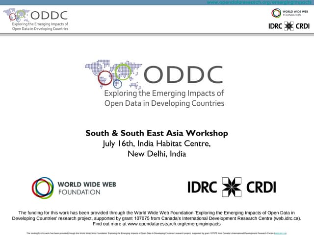 Introduction to ODDC (Asia Regional Meeting, Delhi, 16th July) 