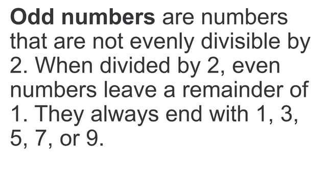 Odd and even numbers ppt | PPTX