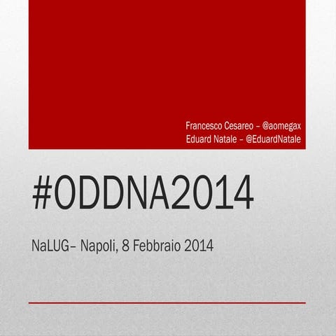 In vista dell'Open Data Day - Napoli 2014