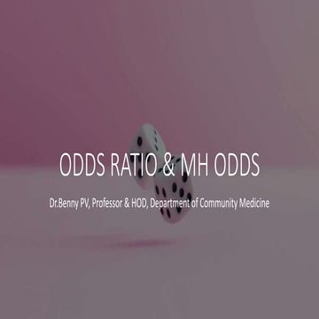 ODDS RATIO & MENTEL-HAESZEL ODDS RATIO