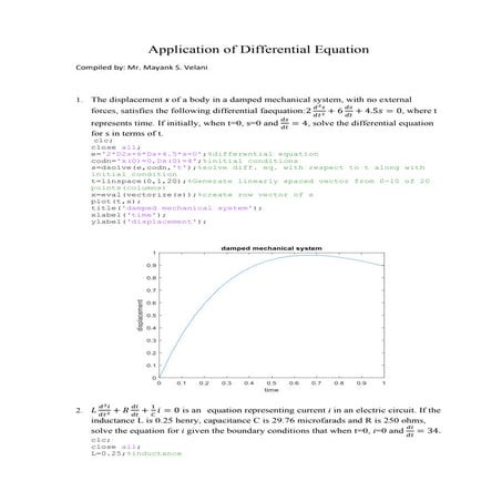 Application of Differential Equation