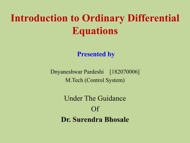 Ordinary differential equation