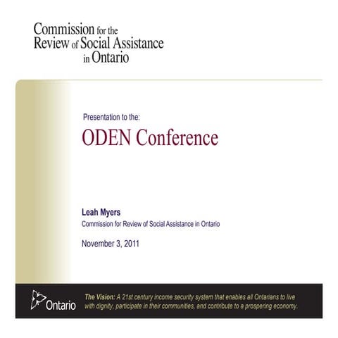 Leah Myers presentation of the Commission for Review of Social Assistance in ...