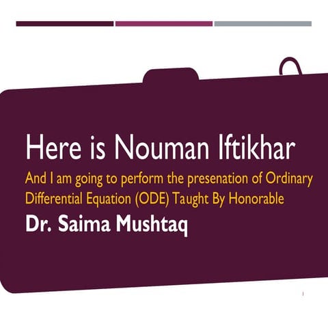 Ordinary differential equation Presentation