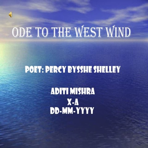 Ode to the west wind