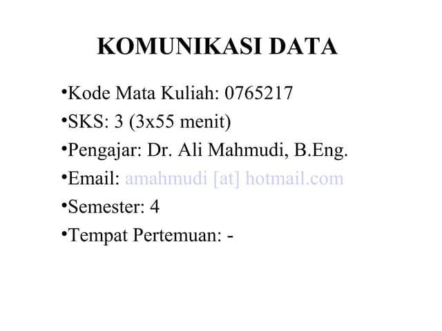Pengantar Komunikasi Data