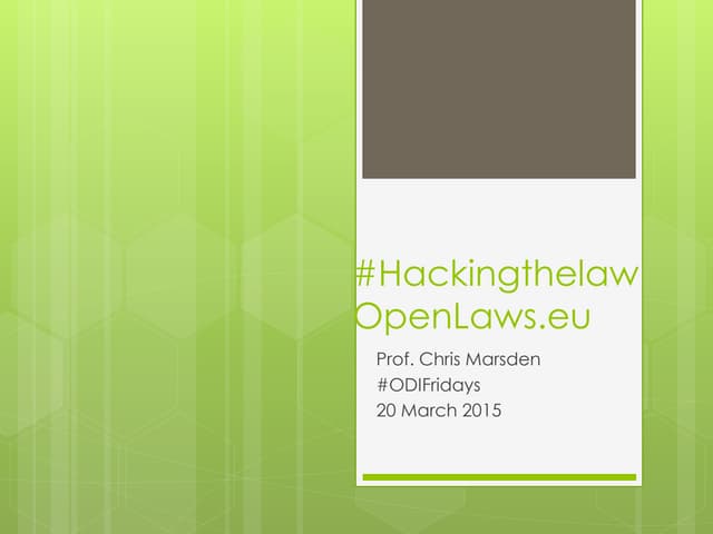 #Hackingthe Law #ODIFridays 20 March 2015