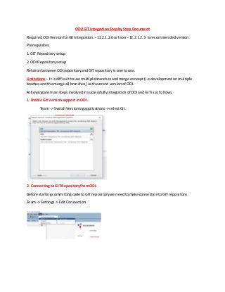 ODI ( Oracle Data Integrator ) and Git Repository Integration Basic Steps