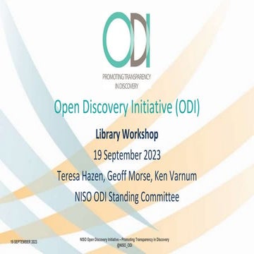 Hazen, Morse, and Varnum "ODI Conformance Statements for Libraries"