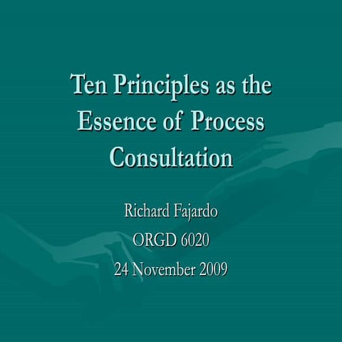 Ten Principles as the Essence of Process Consultation