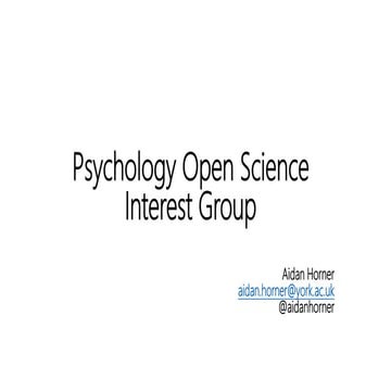 ODiP: Psychology Open Science Interest Group