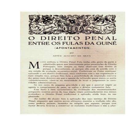 O direito penal entre os fulas da Guiné