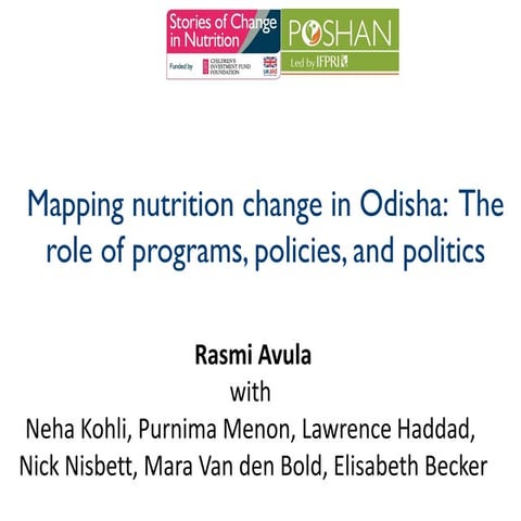 Mapping nutrition change in Odisha