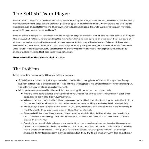 J. B. Rainsberger - The Selfish Team Player