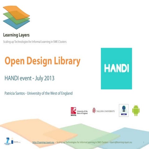 Learning Layers: Open Design Library - HANDI event
