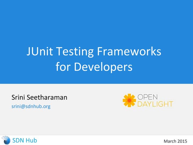 Introduction to JUnit testing in OpenDaylight