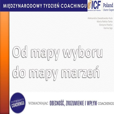 Od mapy wyboru do mapy marzeń Coaching Week 2014