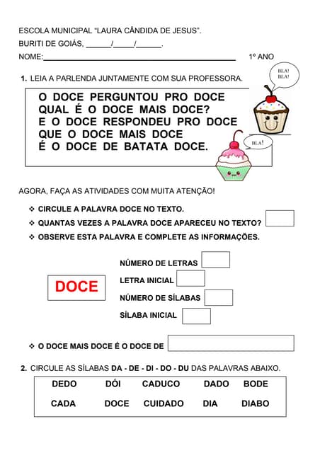 A Palavra Doce Em Letra Cursiva ABC Mania O Desafio Das Letras