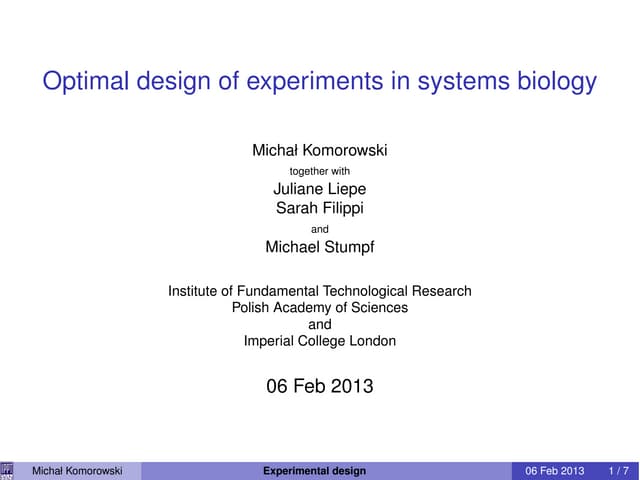 Optimal design of experiments
