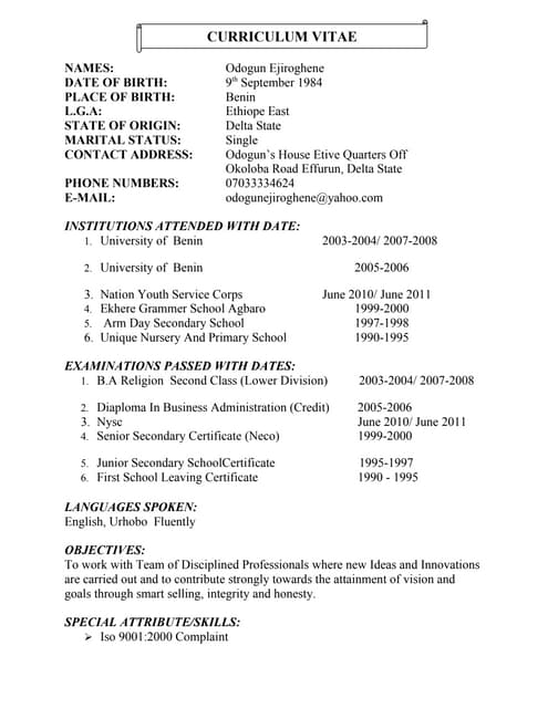 Odogun cv